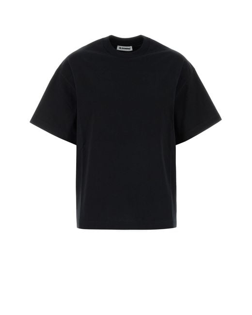 Jil Sander Black T-Shirt Cn Ss Pnt