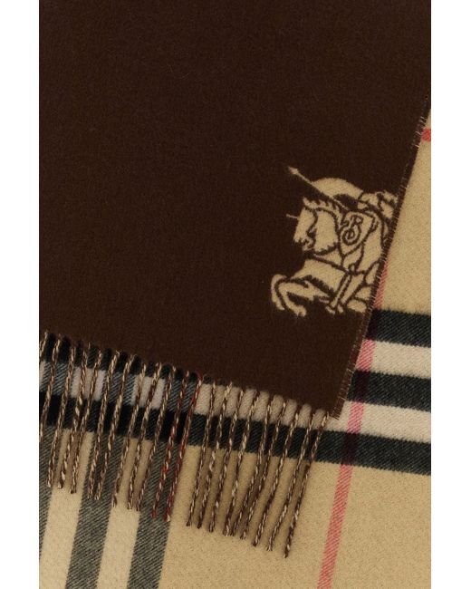 Sciarpa reversibile in cashmere marrone di Burberry in Brown