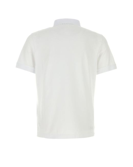 Polo in piquet stretch bianco di Stone Island in White da Uomo