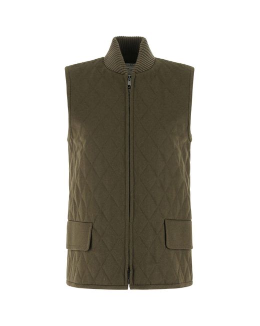 khaki sleeveless jacket
