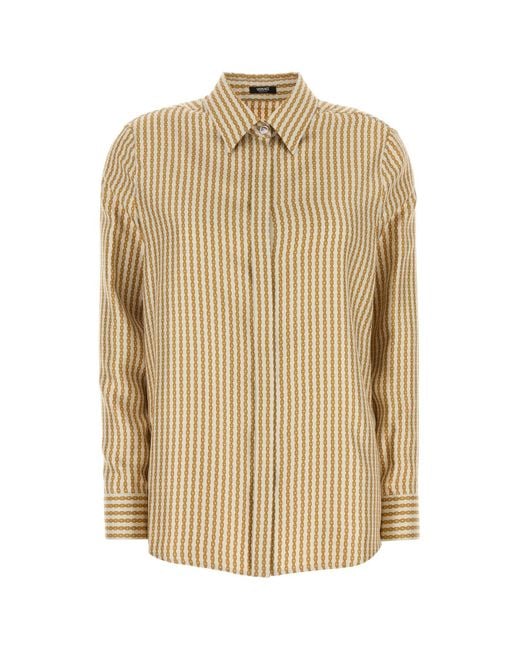 Versace Women's Metallic Printed Silk Shirt