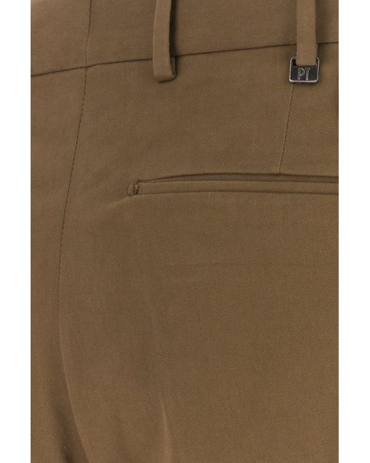 Pantalone in cotone stretch marrone di PT Torino in Natural da Uomo