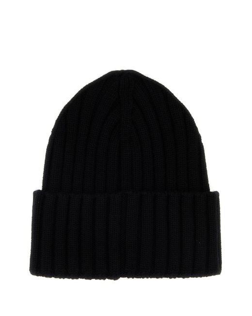 Moncler Black Wool Beanie Hat