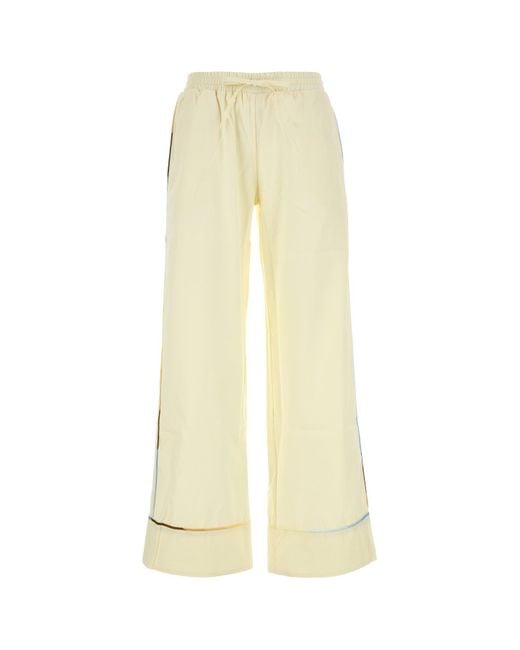 Amotea White Pastel Yellow Poplin Nila Pant