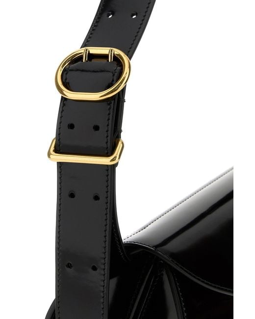 Jil Sander Black Leather Small Cannolo Shoulder Bag