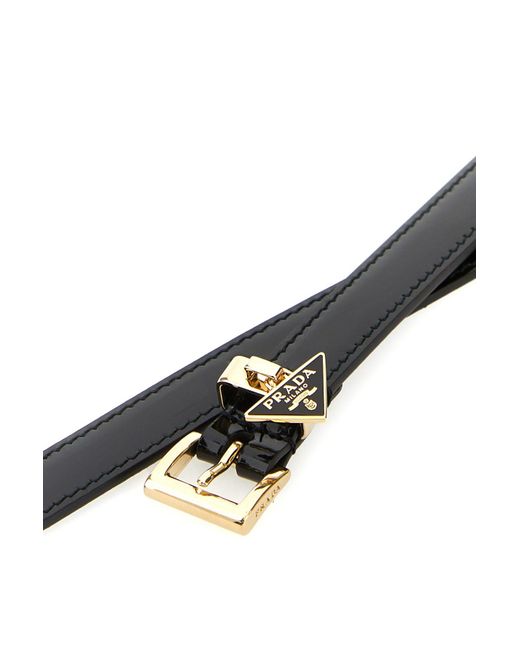 Prada Black Symbole Charm Belt