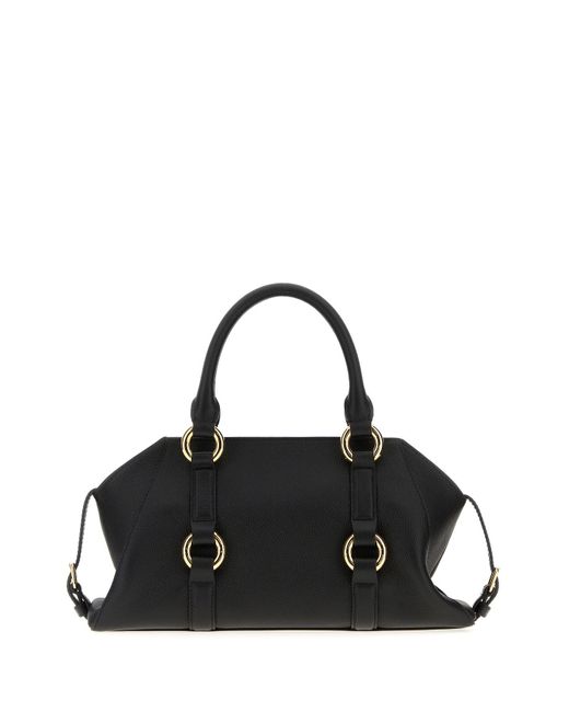 Borsa a mano Farringdon piccola in pelle nera di Alexander McQueen in Black