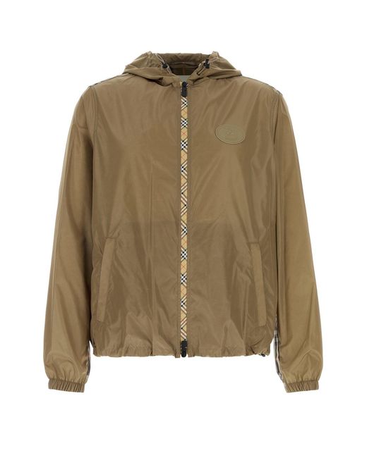 Burberry Green Logo Hooded Jacket for men