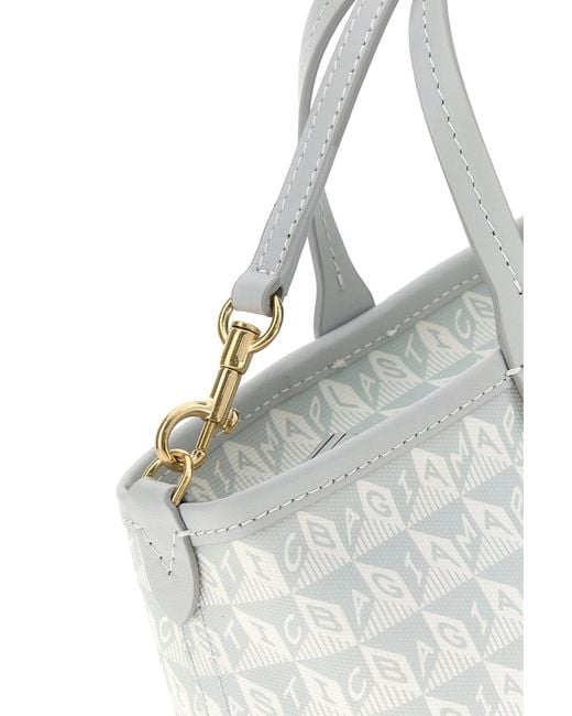 Anya Hindmarch Metallic Printed Canvas Xs I Am A Plastic Bag Handbag