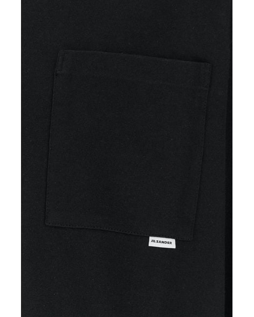 Jil Sander Black T-Shirt Ls W/Pocket for men
