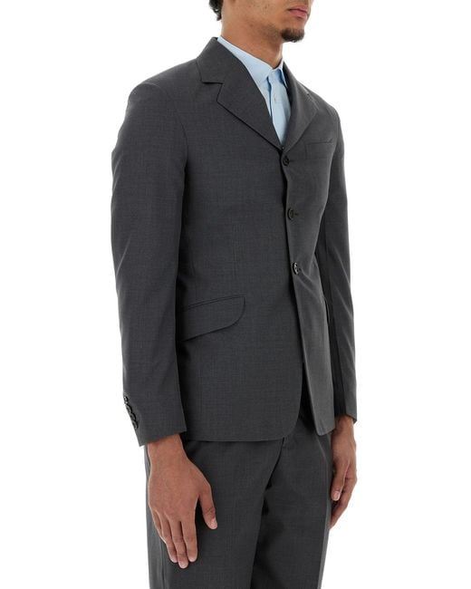 Jil Sander Black Notched Lapel Blazer for men