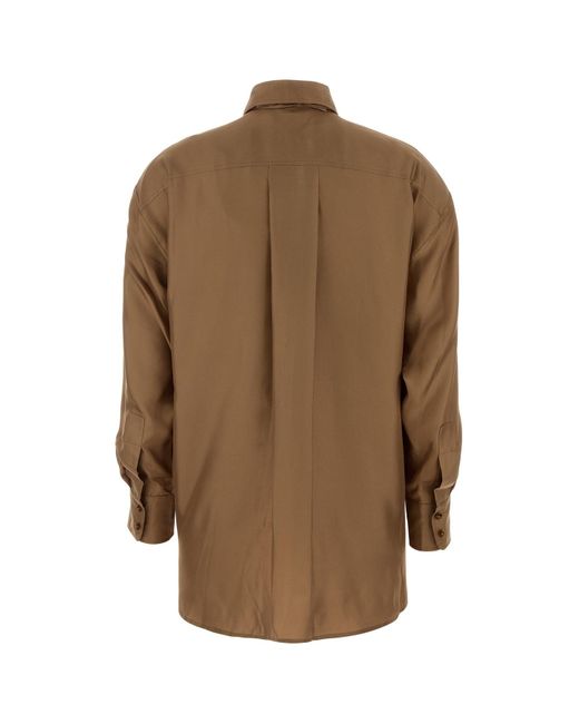 Zimmermann Brown Biscuit Silk Shirt