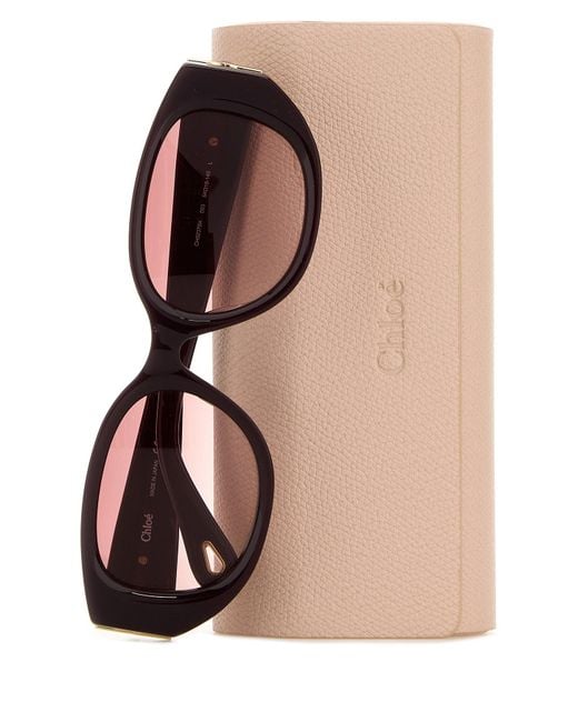Chloé Multicolor Burgundy Acetate Sunglasses
