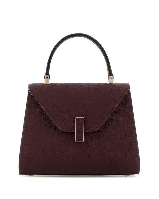 Valextra Purple Grape Leather Mini Iside Handbag