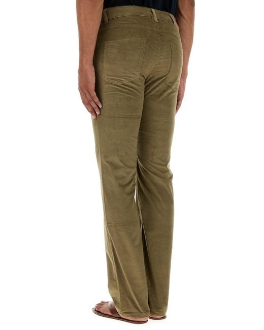 Etro Army Green Stretch Corduroy Pant for men