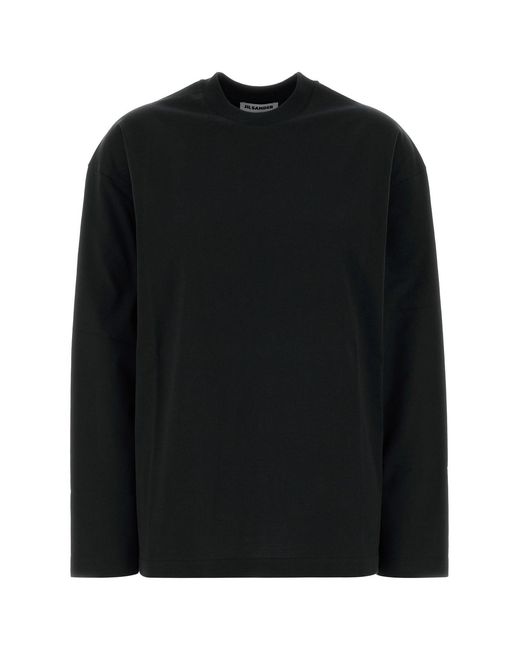 Jil Sander Black T-Shirt Cn Ls Pnt