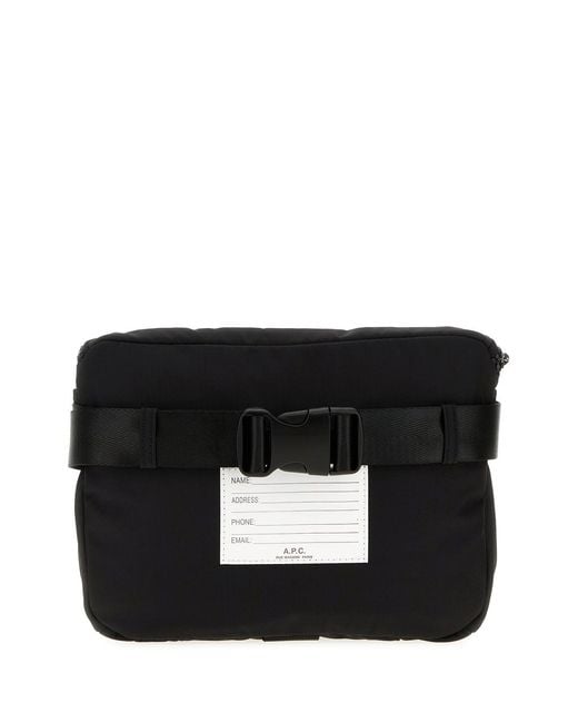 A.P.C. Black Fabric Banane Belt Bag for men