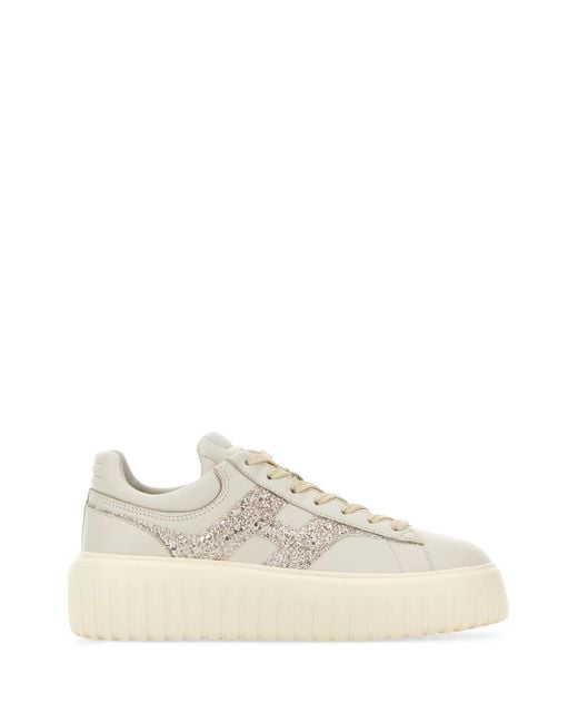Hogan White Chalk Leather Sneakers
