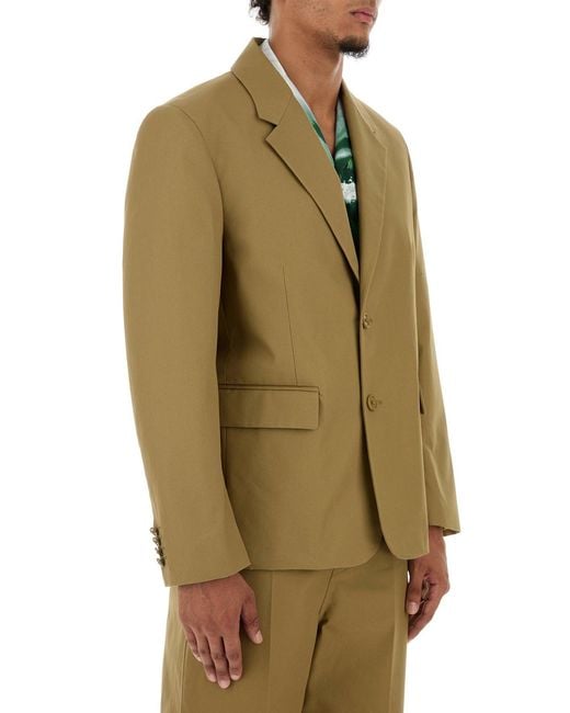 Balenciaga Green Beige Cotton Blazer for men