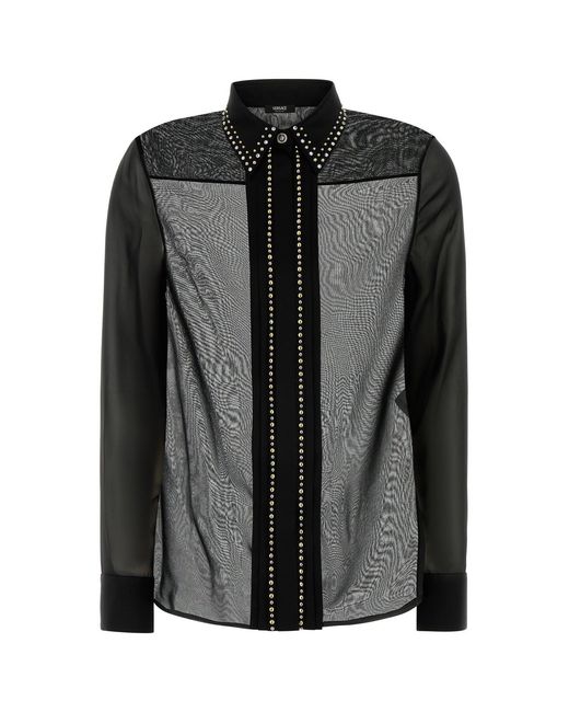 Camicia in seta nera di Versace in Black