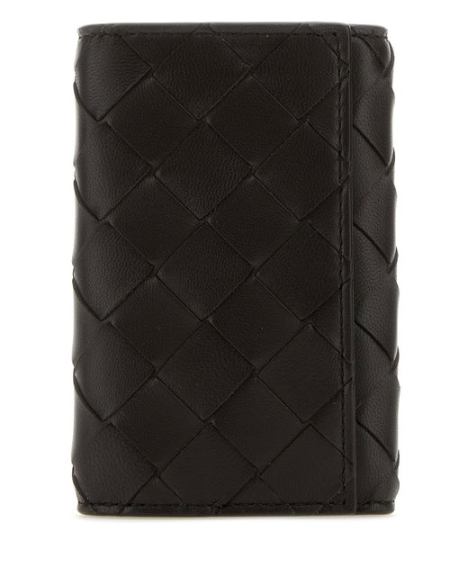 Astuccio portachiavi in nappa testa di moro di Bottega Veneta in Black