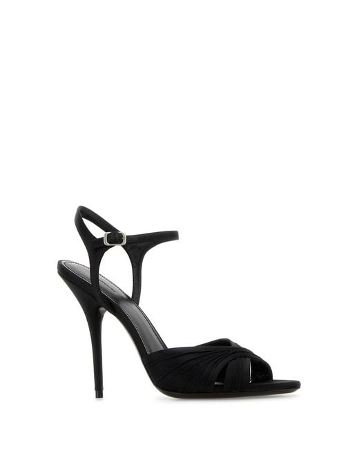 Balenciaga Black Satin Dynastie Sandals