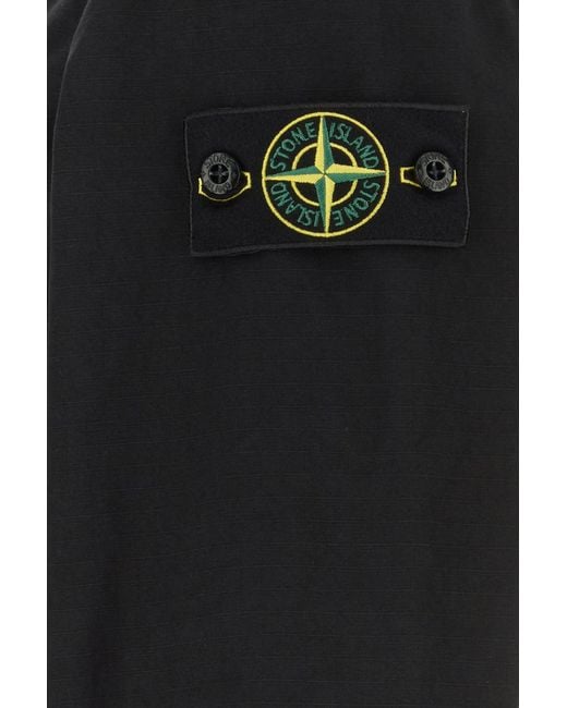 Stone Island Black Cotton Bomber Jacket for men