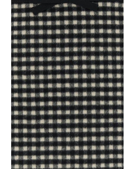 Valentino Garavani Black Embroidered Flannel Mini Skirt