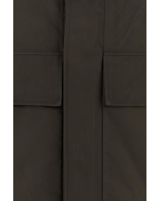Nanamica Black Slate Polyester Raincoat for men