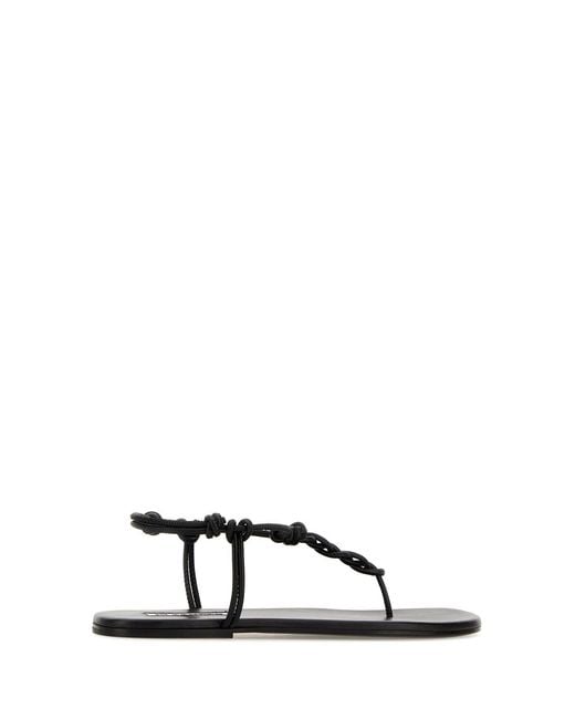 Jil Sander Black Leather Tangle Sandals