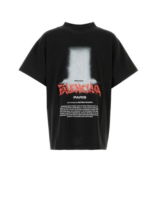 Balenciaga Black Cotton Oversize T-shirt for men