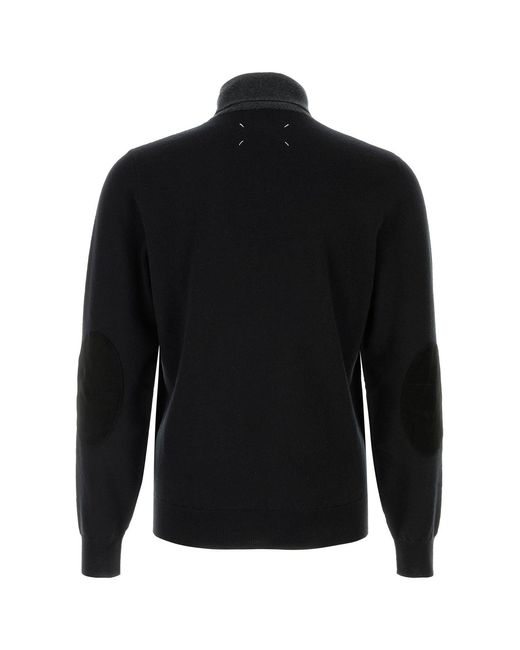 Maison Margiela Black Two-Tone Wool Sweater for men