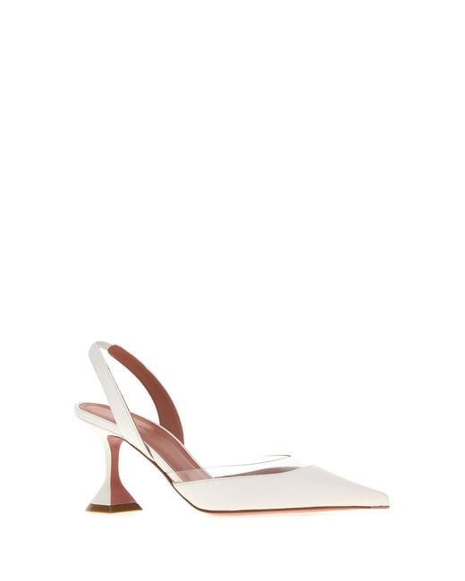 AMINA MUADDI White Nappa Leather Lara Pumps