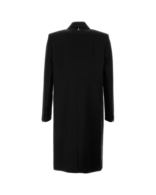 McQueen Black Wool Coat for men