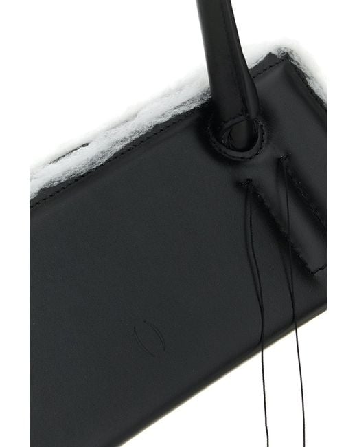 Borsa a spalla Radar in pelle nera di Dentro in Black