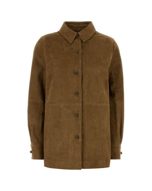 Rohe Brown Mud Suede Shirt