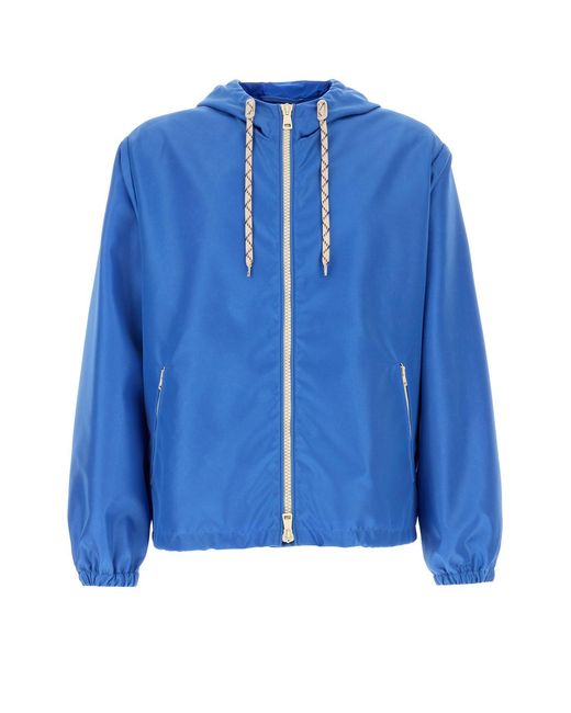 Giubbotto in nylon con dettagli web di Gucci in Blue da Uomo