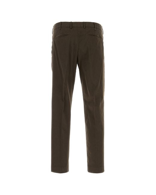 PT Torino Black Dark Brown Stretch Cotton Pant for men