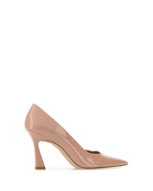 Stuart Weitzman Pink Solid Pointed Toe Pump