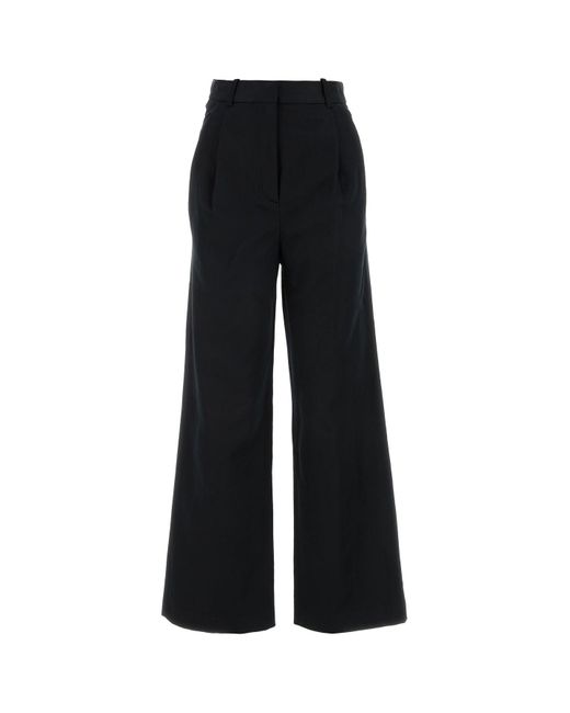 Loulou Black Cotton Blend Idai Palazzo Pant