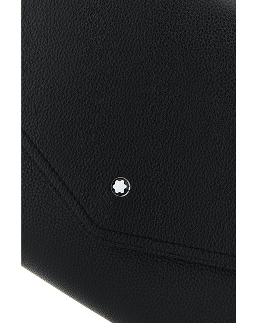 Montblanc Black Leather Companion Crossbody Bag for men