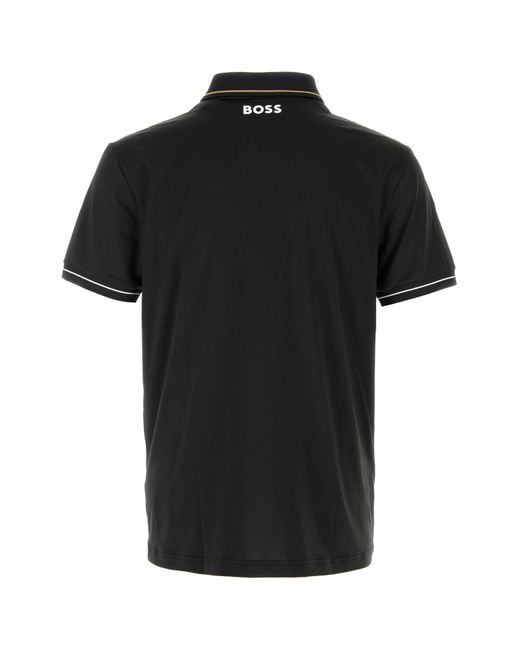 Boss Black Stretch Polyester Polo Shirt for men