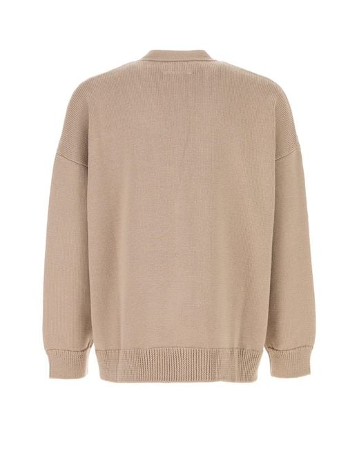 MM6 by Maison Margiela Natural Beige Wool And Acrylic Cardigan for men