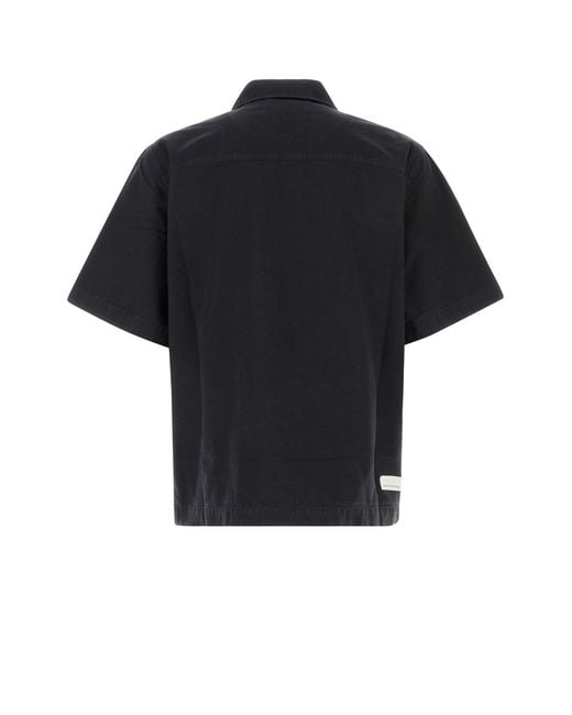 Nine:inthe:morning Black Midnight Blue Cotton Shirt for men