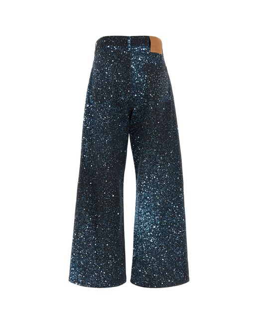 Jeans in denim stretch stampato di GIUSEPPE DI MORABITO in Blue
