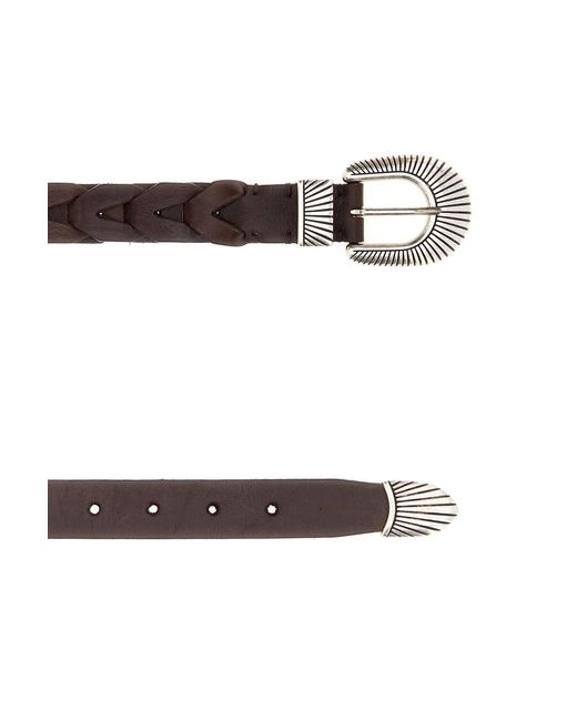 Golden Goose Deluxe Brand White Deluxe Brand Chocolate Leather Juno Belt