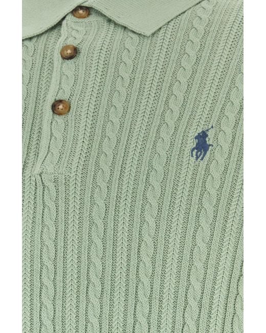 Polo Ralph Lauren Sage Green Cotton Polo Shirt for men