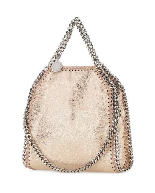 Stella McCartney Natural Pastel Pink shaggy Deer Micro Falabella Handbag