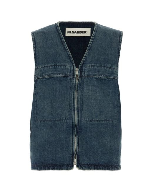 Jil Sander Blue Denim Vest