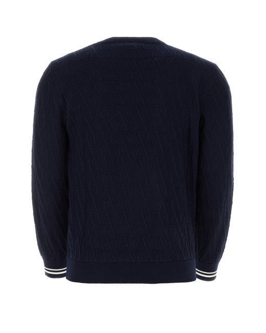 Valentino Garavani Dark Blue Cotton Sweater for men
